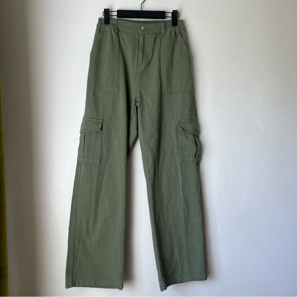 Princess Polly Pawley Green Relaxed Fit Straight Leg Cargo Pants 4